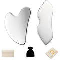 ALOYGUZ Stainless Steel Gua Sha Set Face Massager Metal Gua Sha Facial Tools Body Lymphatic Drainage Massager Guasha Sculpting Tool Skin Care Gifts for Women