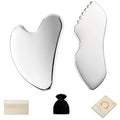 ALOYGUZ Stainless Steel Gua Sha Set Face Massager Metal Gua Sha Facial Tools Body Lymphatic Drainage Massager Guasha Sculpting Tool Skin Care Gifts for Women
