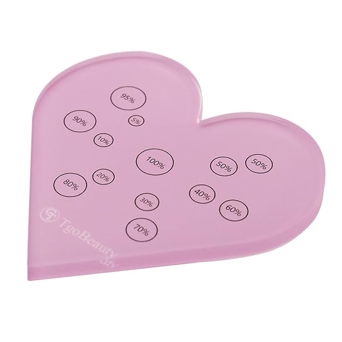 TgoBeauty Acrylic Mix Heart Palette Permanent Makeup Ink Color Ratio Tool Heart Pink Cosmetic Makeup Palette for Eyebrow Lip Nail Art Makeup (Pink)
