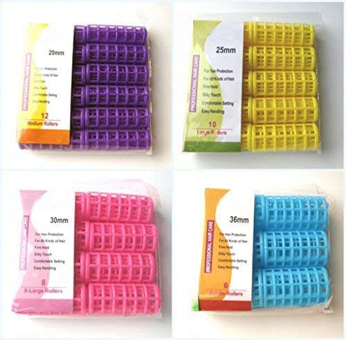 Kamay's Large Hair Rollers Comb Curlers Clips Styling Rollers Hair Curls Wave Style Hairdressing Curlers Tools (Plastic Styling 25mm/1" 10PCS Random Clolor)