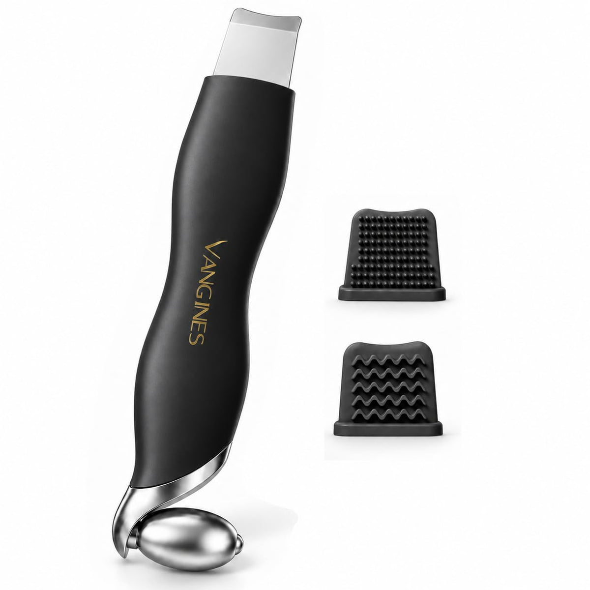 Vangines Manual Blackhead Remover Tool with Ice Roller, Stainless Steel Blackhead Scraper & Skin Spatula for Nose and Face, 3-in-1 Pore Care Tool with 2P Silicone Brush Heads(Dusty Rose)
