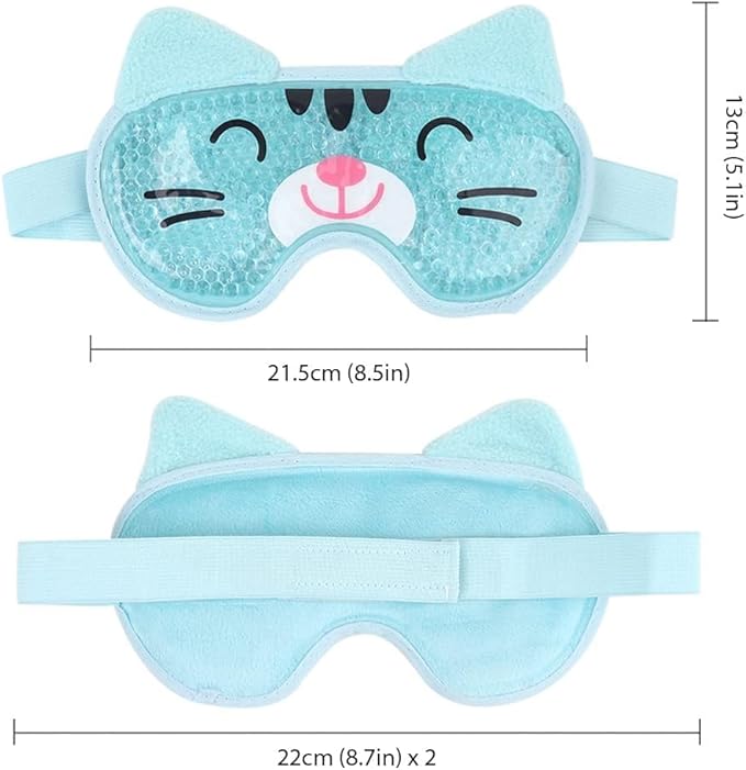 NEWGO Kids Ice Pack Eye Mask Cold Compress Reusable Hot Cold Therapy Gel Eye Mask with Soft Plush Backing