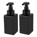 Foaming Soap Dispenser, 15oz Plastic Refillable Pump Bottle, 2 Pack, Black