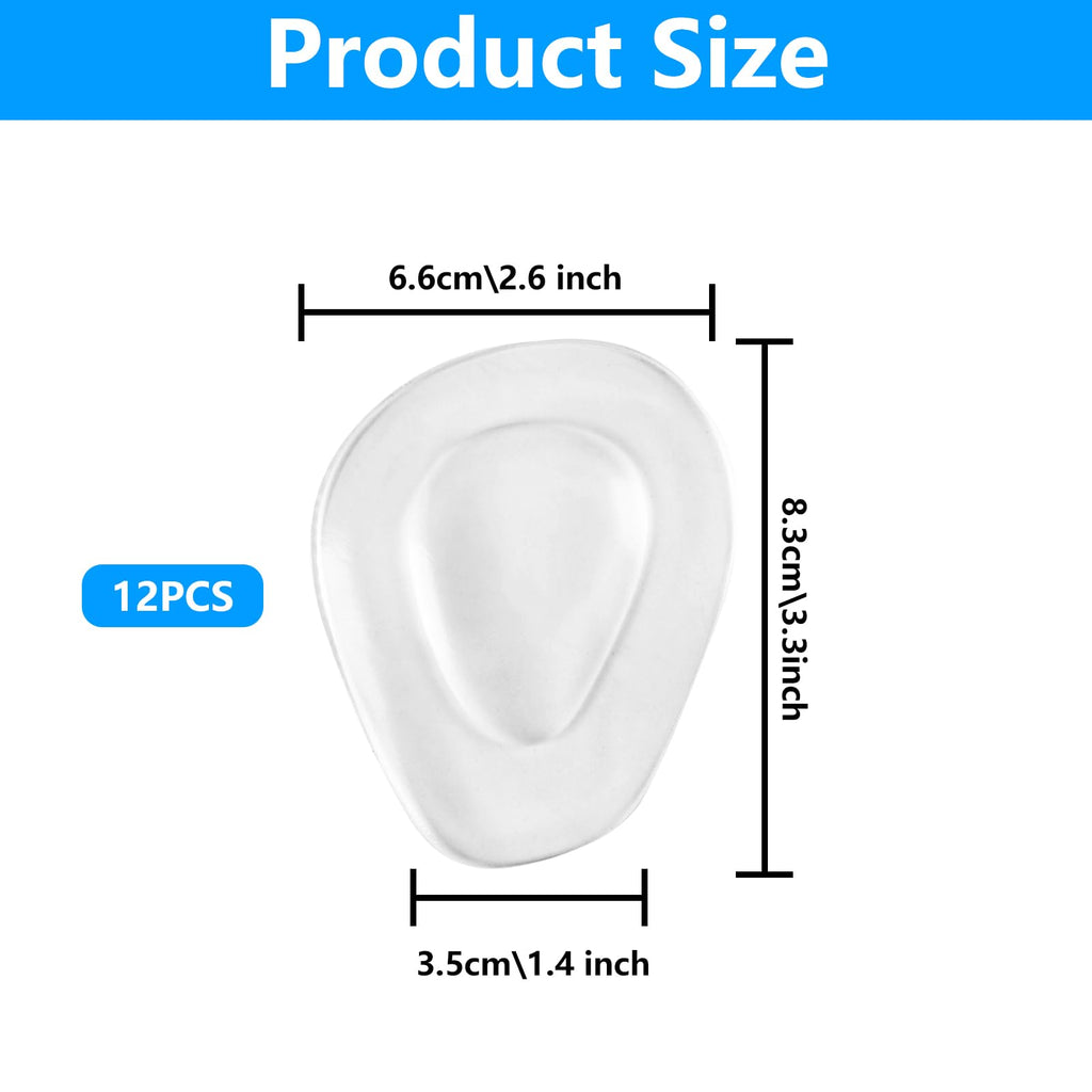6 Pairs Metatarsal Pads Ball of Foot Cushions Clear