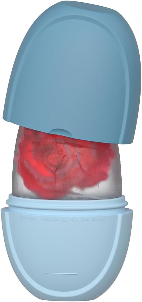 NOVOVIDA Ice Roller for Face, Ice Cube Facial Roller Massager, Reusable Silicone Face/Neck Ice Mold for Naturally Skin Care, De-Puff Eye Bags, Reduce Migraine Pain