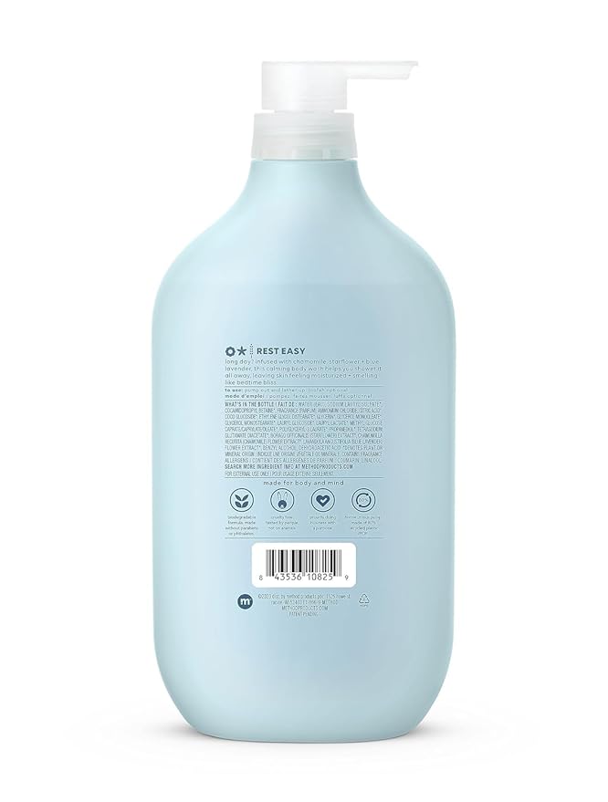 method Body Wash, Wind Down - Leaves Skin Feeling Soft & Moisturized, Made Without Parabens, Notes of Chamomile, Starflower & Blue Lavender, 28 Fl Oz