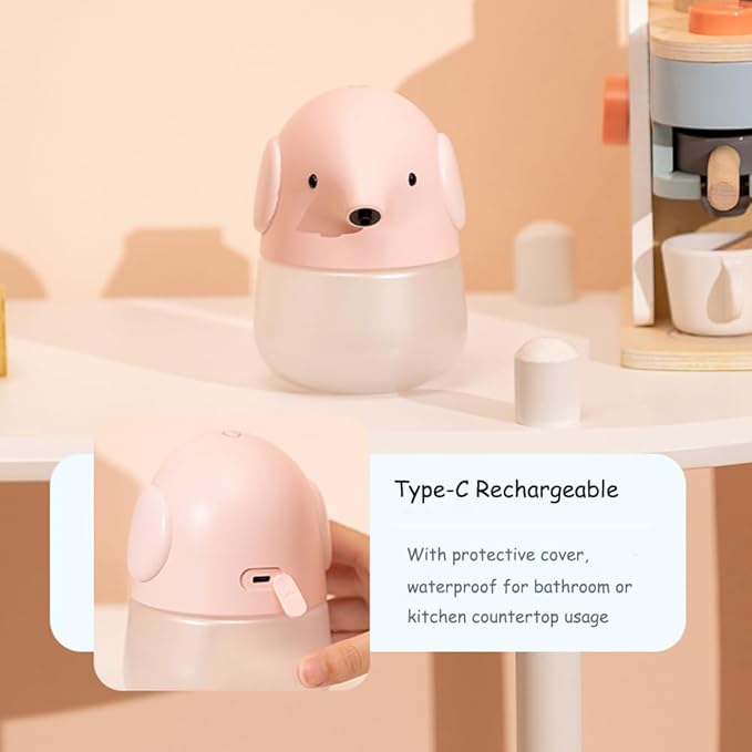 Automatic Soap Dispenser for Kids- Cute Blue Elephant Touchless Foaming Hand Soap Dispenser, Waterproof & USB Rechargeable, 13.5oz/ 400ml for Bathroom Countertop, Kitchen, Preschool Children