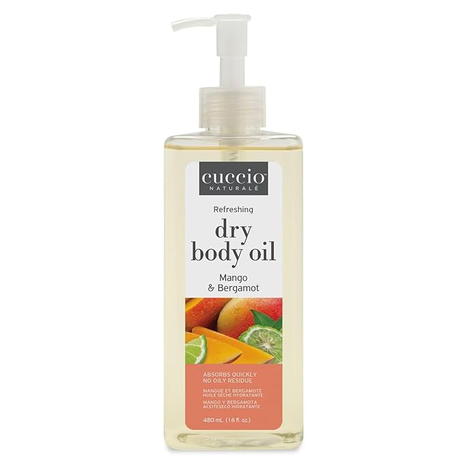 Cuccio Naturale Hydrating Dry Body Oil – Vanilla Bean & Sugar, Fast‑Absorbing Non‑Greasy Moisturizer for Soft Glowing Skin