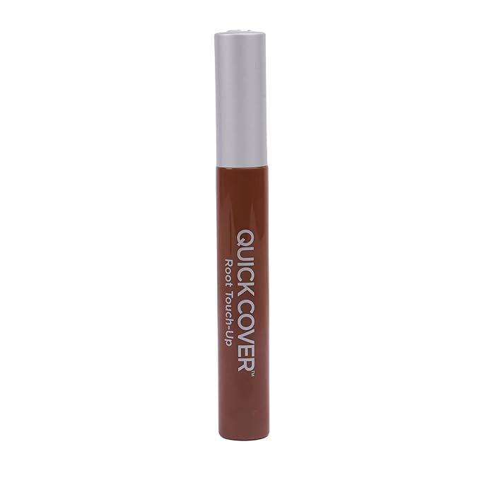 RED by KISS Quick Cover Root Touch Up Rescue (Medium Brown), Mascara Natural Water-Resistant Temporary Gray Concealer Cover Up Brush for Hair Mustache & Beard, Formulated with Jojoba Oil