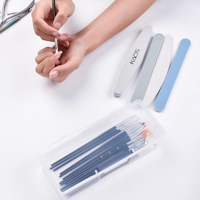 Rolabling Transparent Box Storage Case for Nail Art Equipment Manicure Tool