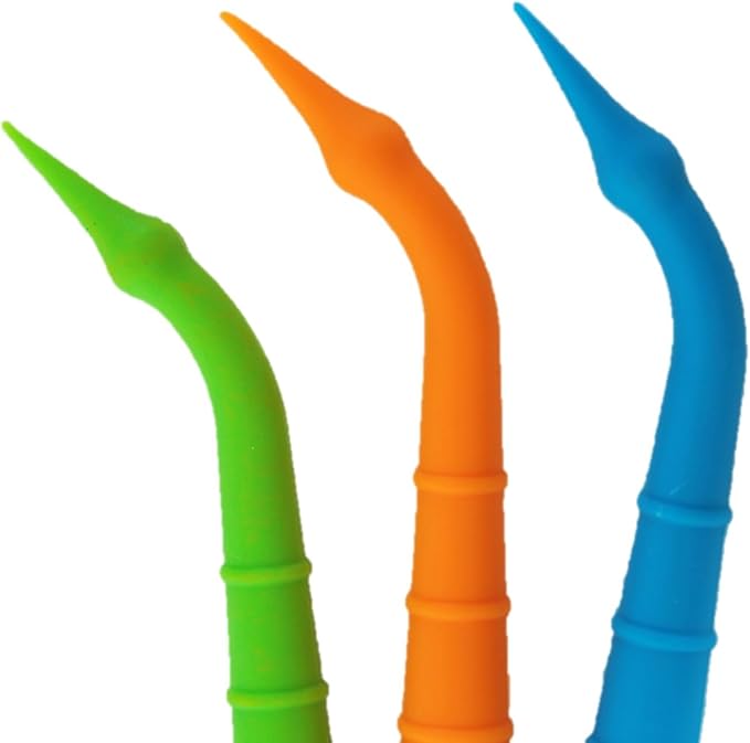 Plaque Buster (4 Count) Soft Interdental Pick, Gum Stimulator & Plaque Remover, Made in USA, for Oral Health and Healthy Gums, Multi-Colored
