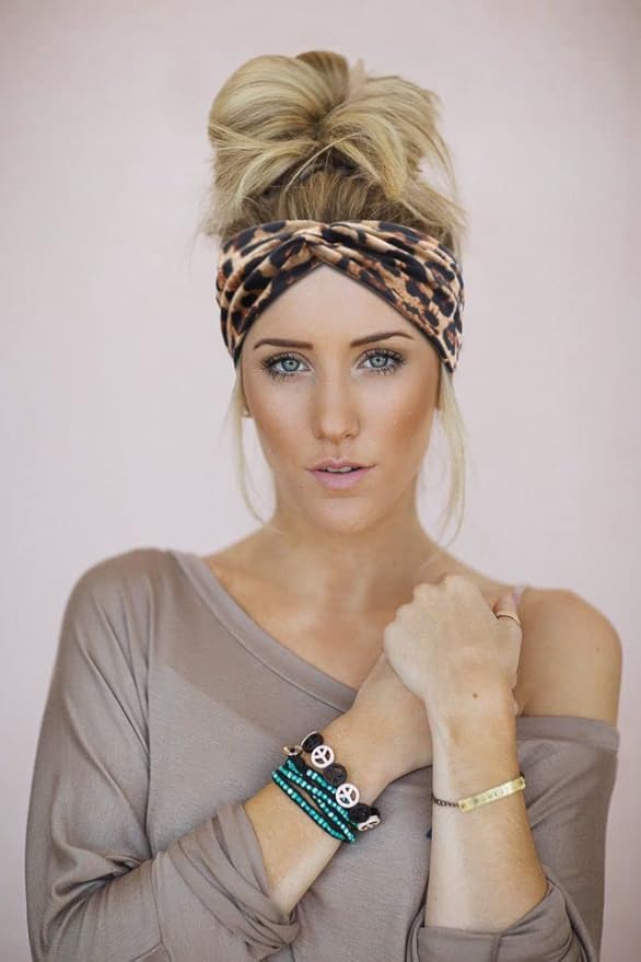Tobeffect Headbands for Women Non Slip for Short Hair. Yoga Workout Running Sport Elastic Hair Bands for Women's Hair Twist Turban Hair Wrap for Girls