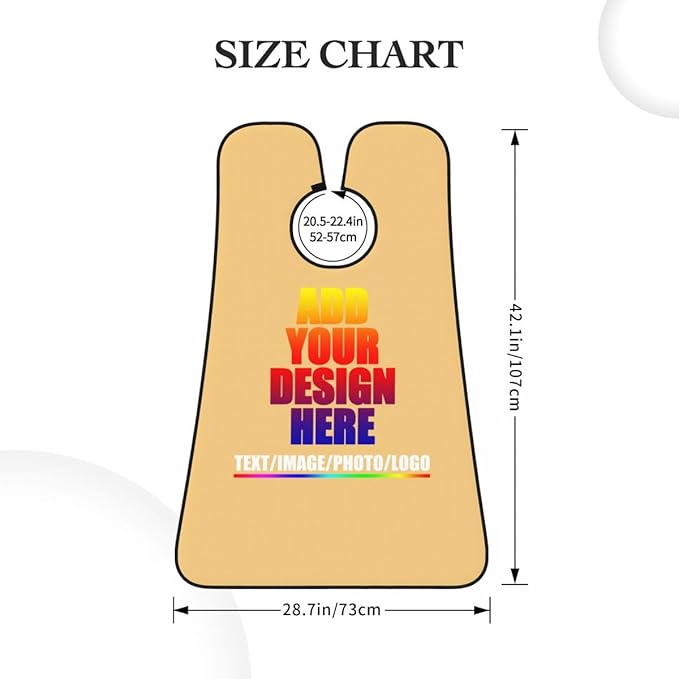 Custom Beard Apron for Men Personalized Gift with Name Image Picture Text Beard Shave Cape Customized Beard Trimming Catcher Bib for Bathroom Yellow Haze