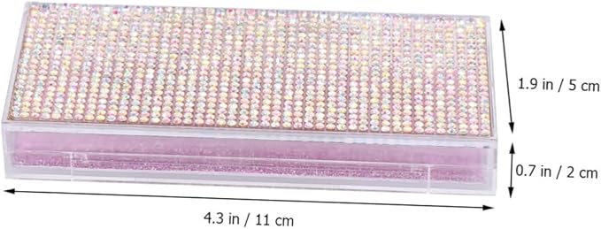 SOESFOUFU Shiny Eyelash Storage Case Set 2pcs Rhinestone Lash Containers Stylish Convenient