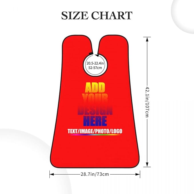 Custom Beard Bibs Apron Personalized Beard Hair Catcher Add Photo Picture Text Waterproof Beard Shave Cape for Shaving Trimming for Birthday Father's Day Gifts Red