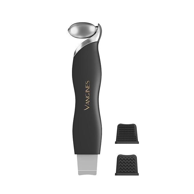 Vangines Ice Roller for Face & Eyes, Cooling Facial Roller with Blackhead Remover & 2 Silicone Brushes, Stainless Steel Face Roller for Puffiness, Pores & Deep Cleansing(Black)