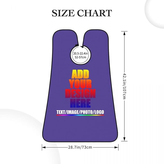 Custom Beard Apron for Men Personalized Gift with Name Image Picture Text Beard Shave Cape Customized Beard Trimming Catcher Bib for Bathroom Lilac