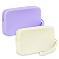 Silicone Period Bags, 2 Pcs Tampon Pouch with Zipper and Handle, Sanitary Napkin Holder for Purse, Keeping Discreet Feminine Products