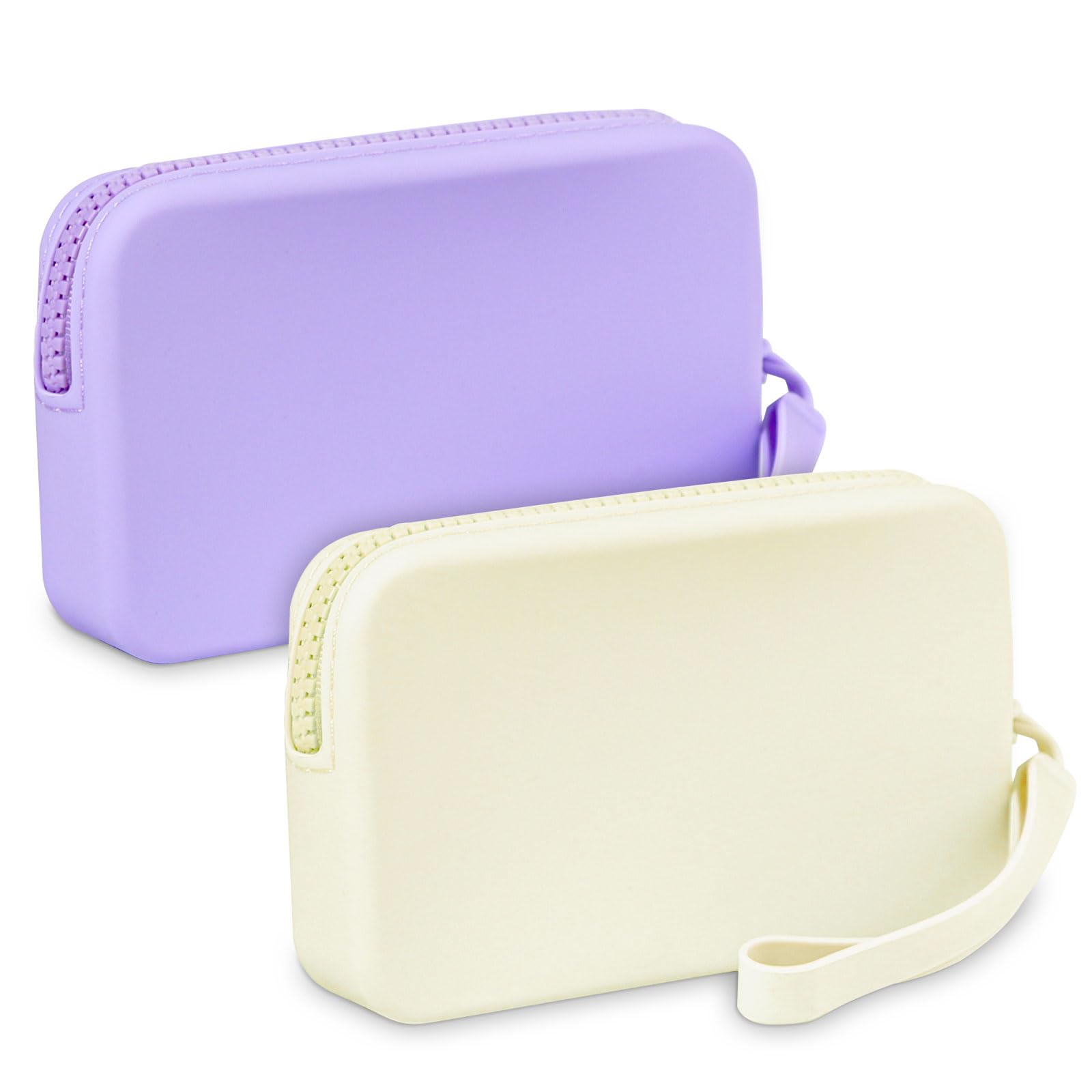 Silicone Period Bags, 2 Pcs Tampon Pouch with Zipper and Handle, Sanitary Napkin Holder for Purse, Keeping Discreet Feminine Products