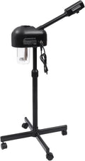 Professional Facial Steamer,Face Steamer for Facial with Hot Mist Function,Free-Standing Ozone Facial Steamer On Wheels,360° Rotatable Nozzle for Beauty Salon or Home (Black)