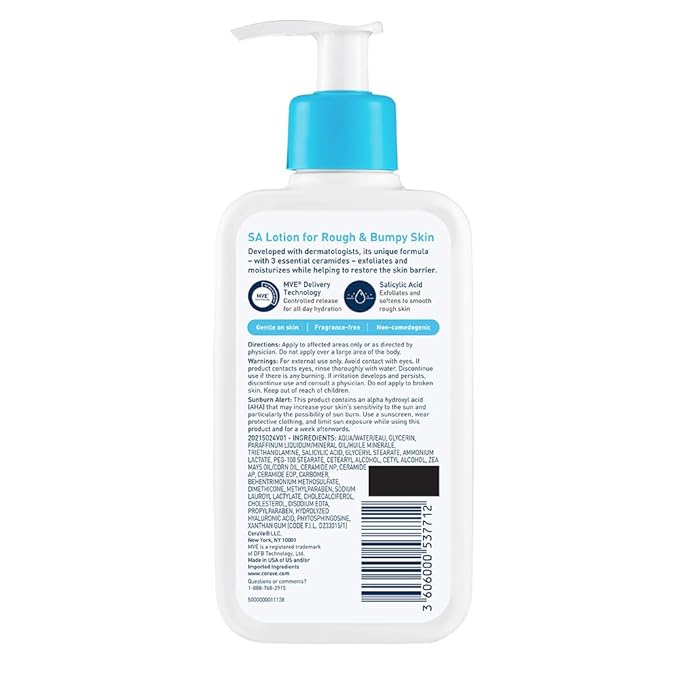 CeraVe Salicylic Acid Lotion, Body Lotion for Rough & Bumpy Skin, 8oz