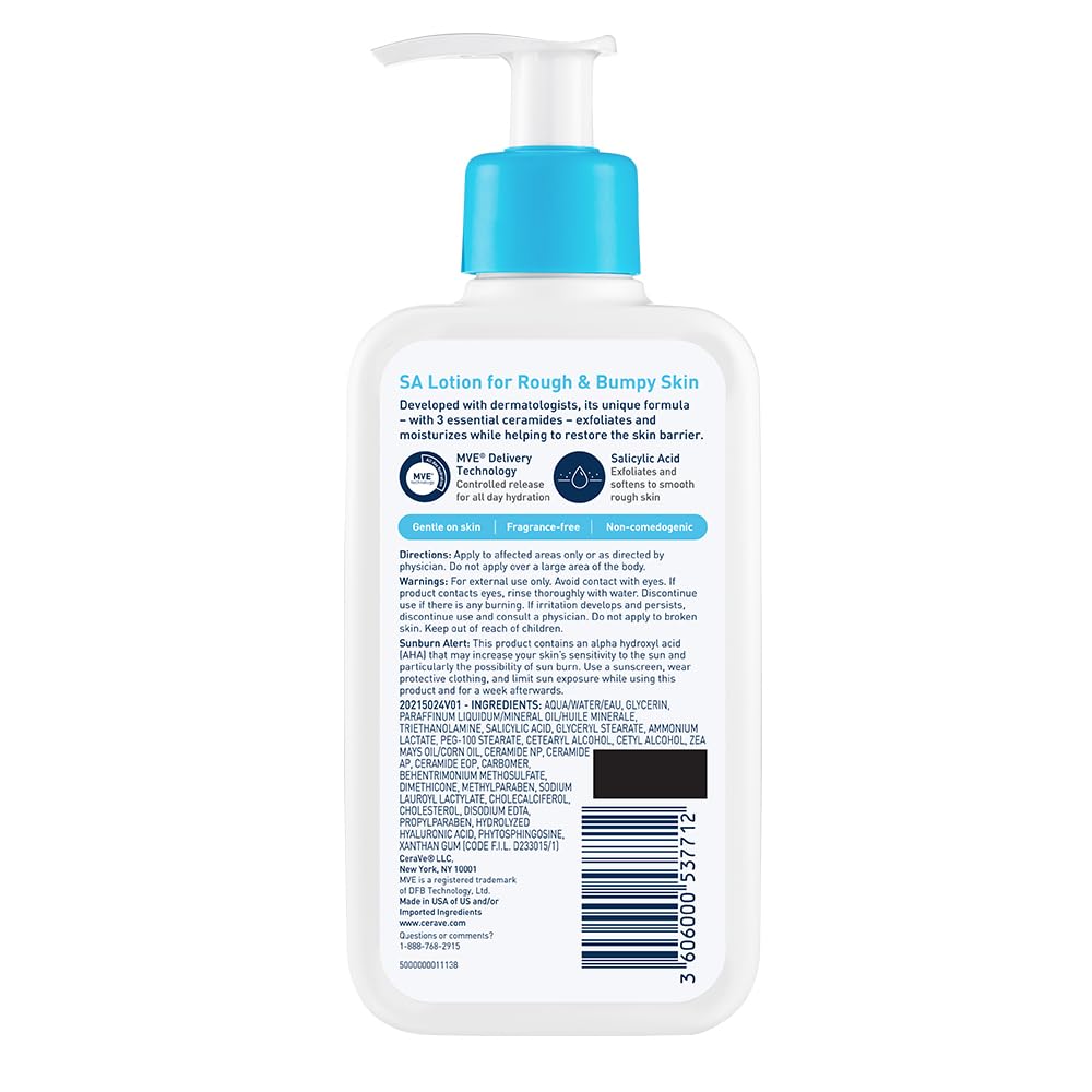 CeraVe Salicylic Acid Lotion, Body Lotion for Rough & Bumpy Skin, 8oz