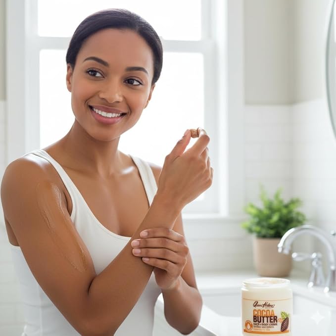 Queen Helene Cocoa Butter Face & Body Cream – Extra Rich Moisturizing Formula for Dry Skin | Softens, Smooths & Restores Radiance | 4.8 oz Jar