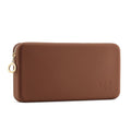 FVION Zipper Makeup Brushes Bag For Travel, Large Silicone Makeup Brush Holder, Make Up Brushes Pouch Case for Makeup Tools - Brown