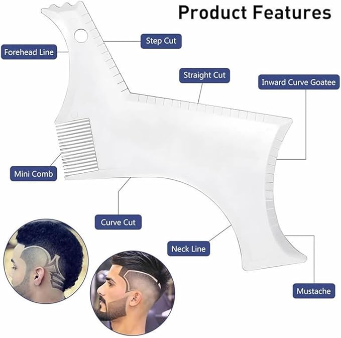 for Men's Beard Shape Trimmer & Men's Hair Design Tools,Men's Beard Styling Tools Set,Casual Men's Beauty Care,Men's Beard Trimmer(White)