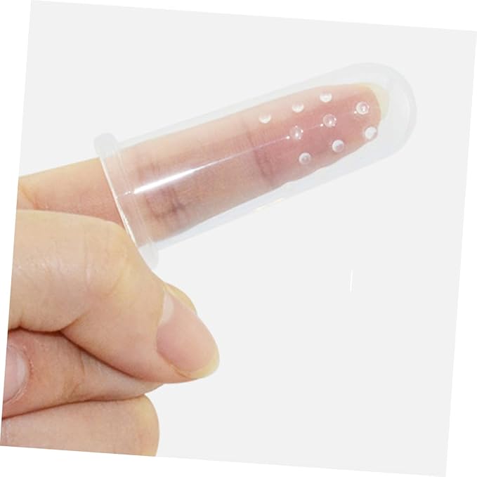 WRITWAA 2pcs Finger Toothbrush Boy Girl Oral for Cleaning Gum Massage Design Transparent Color for Boy Girl and Toddlers