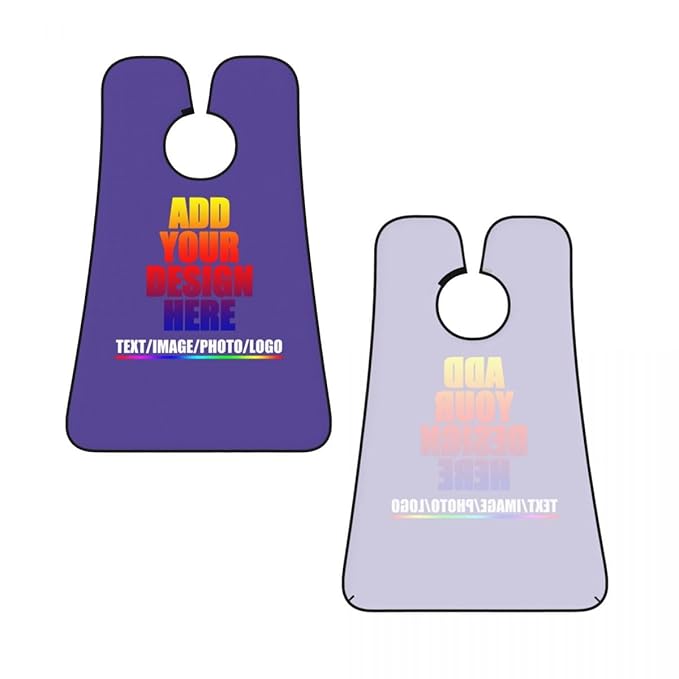 Custom Beard Apron for Men Personalized Gift with Name Image Picture Text Beard Shave Cape Customized Beard Trimming Catcher Bib for Bathroom Lilac