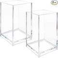 2 Pack Clear Acrylic Pencil Pen Holder Cup, Clear Makeup Brush Holder, Acrylic Cosmetic Brushes Storage