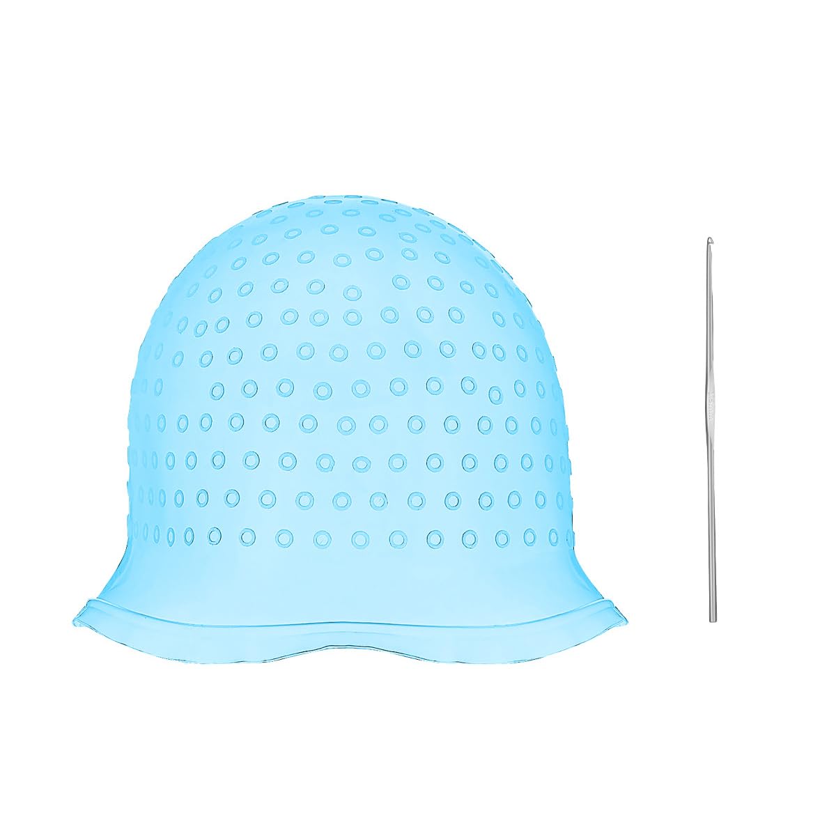 1 Pieces Professional Reusable Hair Coloring Highlighting Cap, Reusable Salon Coloring Tool, White, Blue, Pink (Blue)