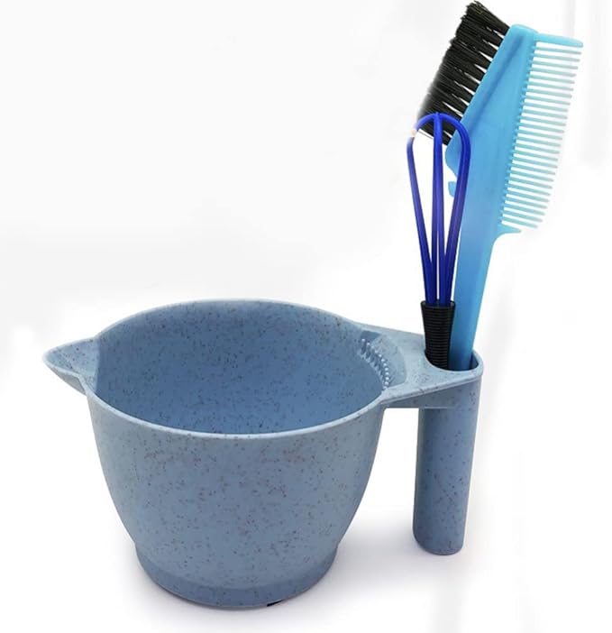 Beaupretty 2pcs Tint Bowl Mixing Bowls Hair Dye Bowls with Handle for for Barber Salon Home Blue
