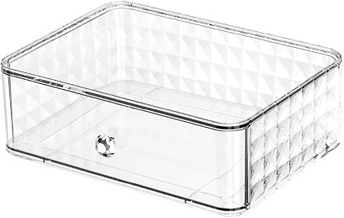 MIATTCLD Stackable Clear Makeup Organizer Cosmetic Storage Box, Makeup Display Cases Skincare Organizer, Plastic Makeup Holder for Vanity, Bathroom, Cabinet, Desk Countertop (B)