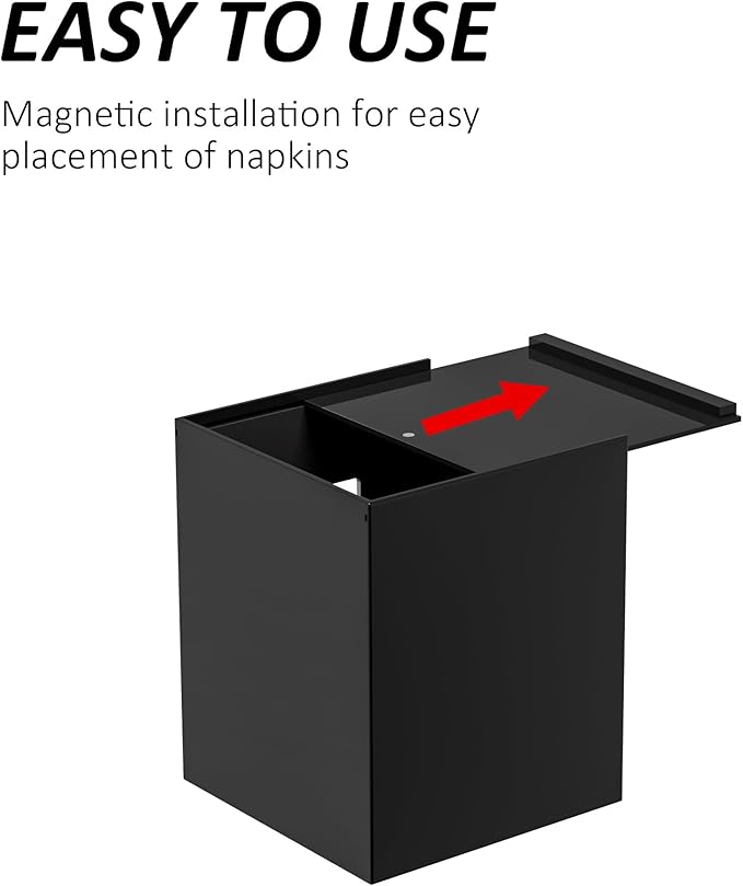 Hongtuocb Black Acrylic Tissue Box Cover with Storage Tray ,Square Acrylic Tissue Box Holder Napkin Dispenser for Bathroom Kitchen Home Office (Black, 5.5x5.5x6.7)
