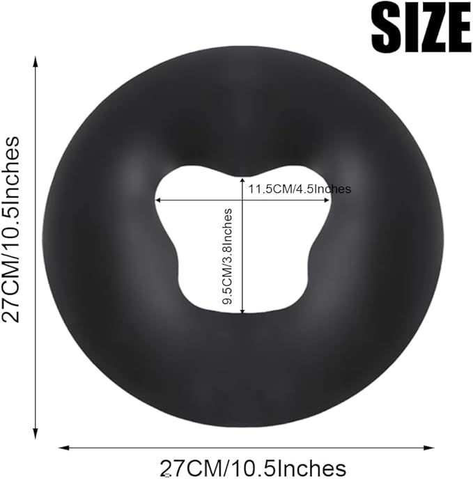 OULIGET Silicone Face Massage Pillow,SPA Beauty Face Relax Headrest,Salon Skin Care Soft Overlay Travel Head Support,Black