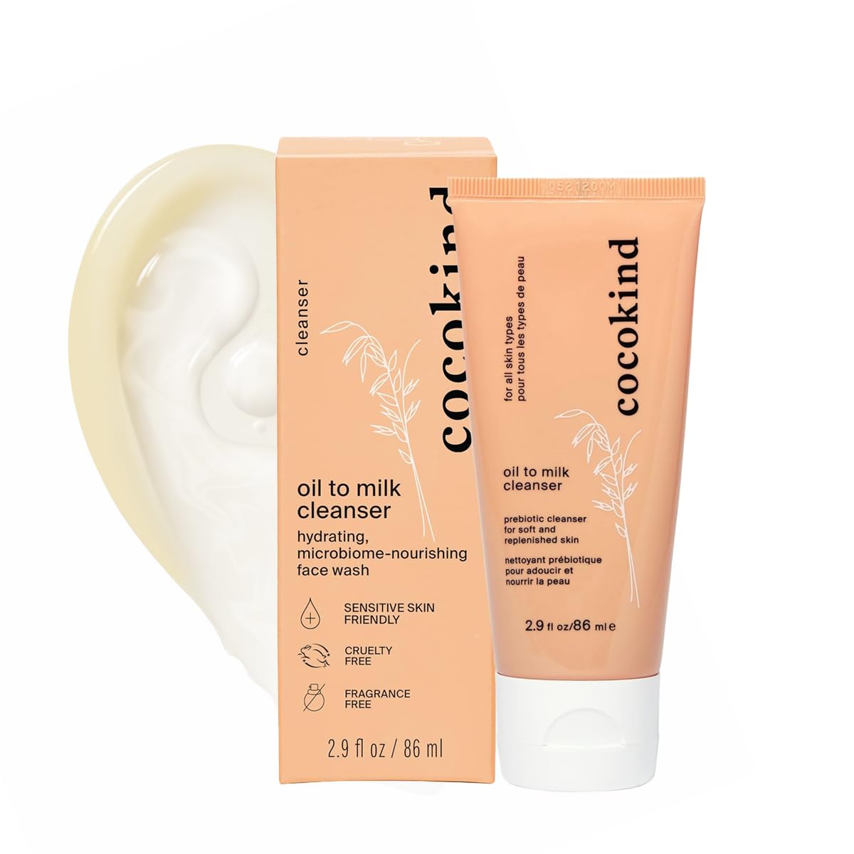 Cocokind Oil to Milk Cleansing Balm Face Wash, 2.9 Fl Oz