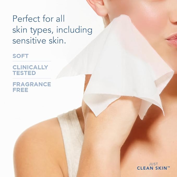 XL Dry Face Wipes (50 Ct, 1 Pack), Ultra-Absorbent Plant-Based Facial Towels, Disposable Makeup Remover Wipes for Face, No Fragrance, Hypoallergenic, 100% USDA Biobased, NEA Accepted