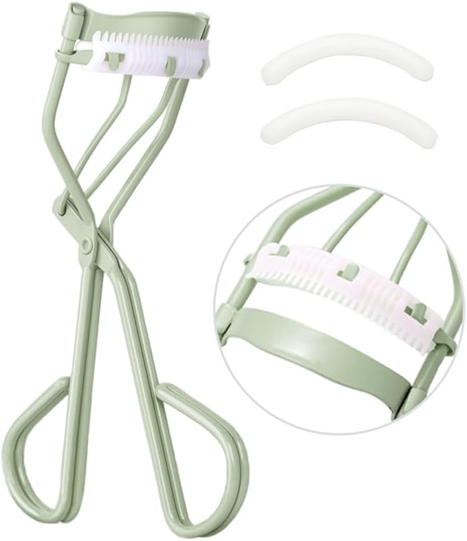 Uranian Eyelash Curlers with Built-in Comb Lash Curler with Comb Eyelash Curler with 2 Replacement Refill Pads Premium Lash Curler Makeup Tool for Women and Girls