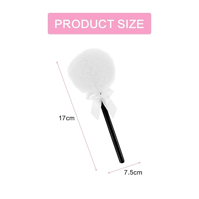 Lollipop Shape Setting Powder Puff,Fluffy Body Powder with Long Handle,Soft Cosmetic Makeup Puffs Women,Cosmetic Applicator for Setting Loose Dusting Blender & BodyPowder Application (white)