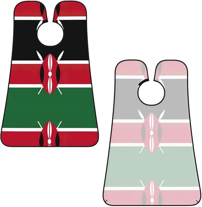 NOUZU Flag Of Kenya Print Beard Bib Apron For Men, Beard Hair Catcher For Men Shaving Trimming,Beard Cape Cloth