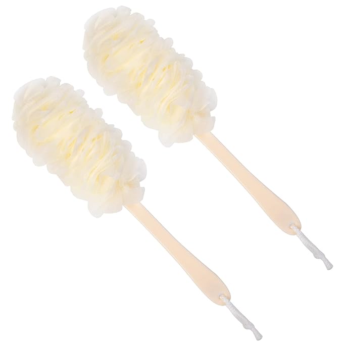 Arswin Back Scrubber for Shower, Loofah Long Handle Bath Body Brush, Soft Nylon Mesh Sponge On a Stick for Shower Men Women Kids Elderly, Exfoliating Scrub Cleaning Luffa for All Kinds of Skin(Pink)