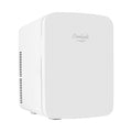 Cooluli 15L Mini Fridge for Bedroom, Car, Office Desk & College Dorm - 12V Portable Cooler & Warmer for Food, Drinks, Skincare - AC/DC Small Refrigerator with Glass Front, White