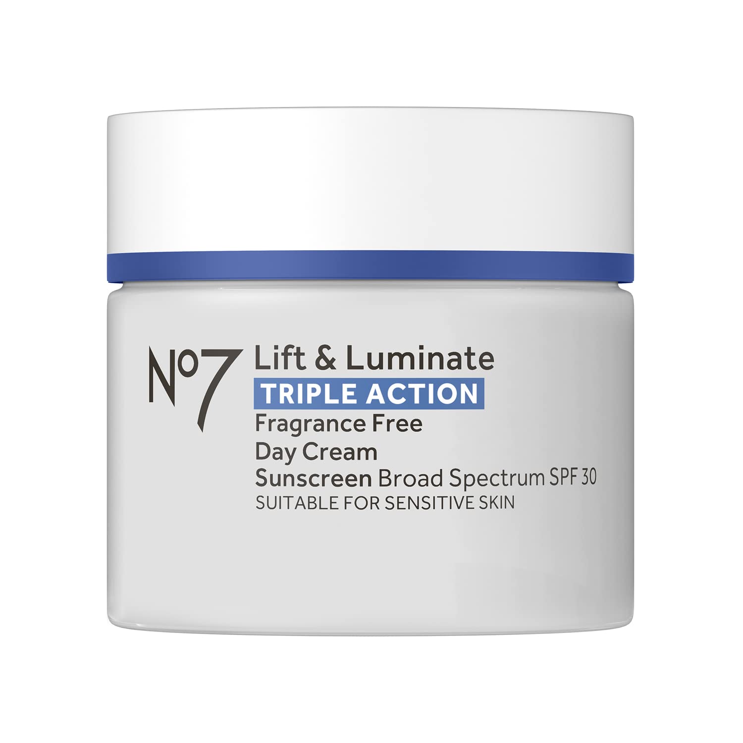 No7 Lift & Luminate Triple Action Face Cream with SPF 30, 1.69 oz