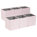 Amazon Basics Collapsible Cube Organizer Bins, Closet Storage Organizer Baskets for Shelves, Space-Saving, 13" x 15" x 13", Peony Pink, Pack of 6