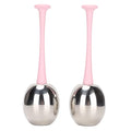 Glomora 2pcs Facial Ice Globes Stainless Steel Facial,Massage Reduce Puffiness Eliminate Fine Lines Ice Globes Cryo Sticks for Skin Care,Targets Dark Circles,Puffiness,Wrinkles (Pink Handle)