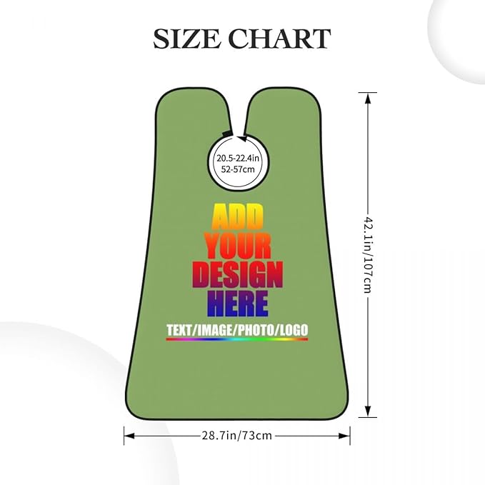 Personalized Custom Beard Bib Apron Design Your Photo Text Logo Beard Hair Catcher Non-Stick Beard Shave Capes for Trimming Shaving Kiwi