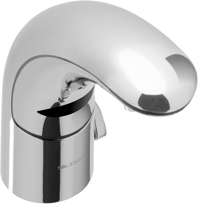 Sloan Optima EAF-150-ISM Sensor Activated Touch-Free Faucet, Commercial Grade with Mounting Hardware - 0.5 GPM Battery-Powered Deck-Mounted Mid Body, Polished Chrome Finish, 3335177