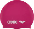 Arena Classic Unisex Soft Silicone Swim Cap for Women and Men, Intensive Training and Racing Comfortable Non-Slip Long Hair Swimming Hat, Fuchsia/White